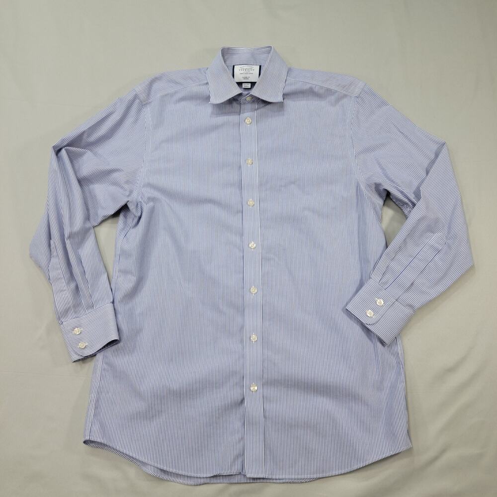 Men's Light Blue Pinstripe Dress Shirt
